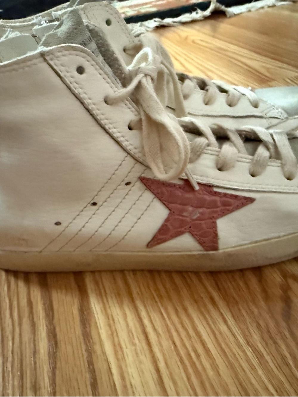 Golden Goose Francy White High-Top Sneakers with pink star size 39 - Picture 2 of 10